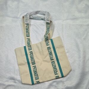 Effy Cream and Teal Tote Bag